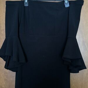 Off the shoulder black maxi dress